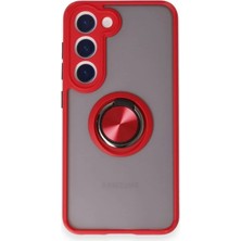 Renas Store Samsung Galaxy M15 Kılıf Montreal Yüzüklü Silikon Kapak - Kırmızı