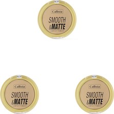 1001 Smooth Matte Compact Powder Mat Görünümlü Pudra 10 Natural Beige (3 Paketi)