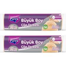 1001 Büzgülü 10'lu Çöp Torbası Vanilya Kokulu Büyük Boy 65 x 70 cm Ikili Paket