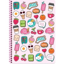 1001 A4 80 Yaprak Çizgili Pp Kp. Spiralli Sweet Fun Defter