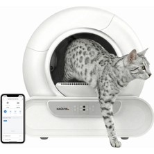 1001 MSP08 Akıllı Otomatik Kedi Tuvaleti, Uzaktan Kontrol, 65LT Hazne, 9lt Çöp Haznesi-Iyonizer Köt