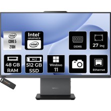 1001 Thinkcentre Neo 50A Intel Core 5 210H 48GB 512GB SSD 27" Fhd W11P All In One Bilgisayar