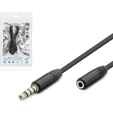 1001 HDX1012 3.5mm Trrs 4 Kutuplu Aux Uzatma Kablosu 1.2 Metre, Mikrofon ve Ses Destekli Kulaklık Uzatı