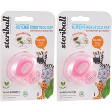 1001 Diş Fırçası Için Koruyucu Hijyenik Fil Kids Kap, Çok Renkli 2li Paket
