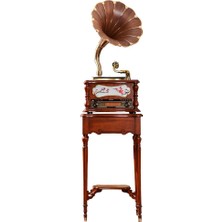 1001 F1877-69K Vintage 100W Hifi Gramofon Pikap Plakçalar, Bluetooth, Cd, Radio, USB Çalar