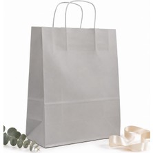 1001 25X31X12 cm Gümüş Renk Kağıt Hediye Çantası 2’li Set – Dayanıklı Hediye Paketleme Çant