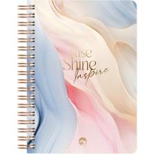 1001 Marble Spiralli Defter Çizgili Rise 17X24 cm