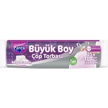 1001 Büzgülü 10'lu Çöp Torbası Beyaz Sabun Kokulu Büyük Boy 65 x 70 cm 25 Paket