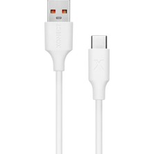 1001 USB To Type-C ile Uyumlu iPhone ve Samsung ile Uyumlu Hızlı Şarj ve Data Kablosu 40 cm (Beyaz)