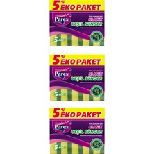1001 Klasik Yeşil Sünger Düz 5'li Paket Üçlü Set