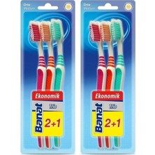 1001 Trio 3'lü Diş Fırçası Medium 2li Paket