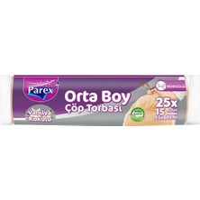 1001 Büzgülü Çöp Torbası Vanilya Kokulu Orta Boy 15'li 55 x 60 cm 25 Paket