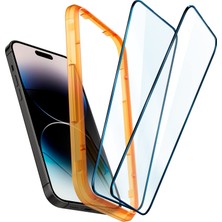 1001 iPhone 14 Pro ile Uyumlu Kolay Kurulum Cam Ekran Koruyucu Glas.tr Alignmaster (2 Adet) Siyah - AGL05