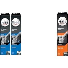 1001 Tüy Dökücü Krem Erkeklere Özel, Hassas Cilt (2 x 200 Ml) ve Veet Men Tüy Dökücü Krem Erkekl