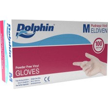 1001 Pudrasız Vinil Eldiven, Medium Beden, Şeffaf, 100'LÜ Paket