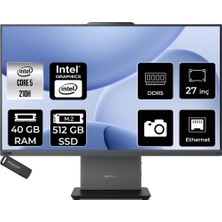 1001 Thinkcentre Neo 50A Intel Core 5 210H 40GB 512GB SSD 27" Fhd Fdos All In One Bilgisayar