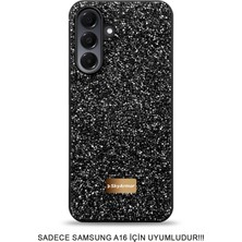 Skyarmor Samsung A16 Uyumlu Kafie Iç Yüzey Tasarımlı Taşlı Işıltılı Parlak Pırlanta Kılıf Dia Plus