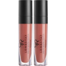 1001 Longstay Liquid Matte Lipstick No: 42 - Bulaşmayan Kalıcı Likit Mat Ruj (2 Paketi)