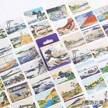 1001 Katsushika Hokusai Temalı 45 Adet Sticker Seti • Bullet Journal