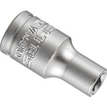 1001 Izeltaş 1107060005 1/4" Altı Köşe Lokma Anahtar, Krom, 5 mm