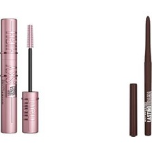 1001 New York Lash Sensational Sky High Brown Kahverengi Maskara& Lasting Drama Liner Göz Kalemi Brown S