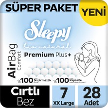 1001 Bio Natural Premium Plus Airbag Comfort Süper Paket Bebek Bezi 7 Numara Xxlarge 28 Adet