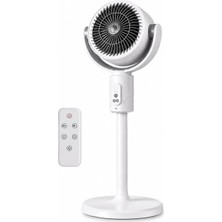 1001 Şarjlı Ayaklı Vantilatör, Uzaktan Kumandalı, 5 Kademeli Hız, Type-C Şarjlı, 120° Otomatik S