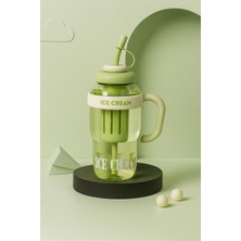 1001 Süzgeç Hazneli Pipetli Suluk 1300 ml – Meyve Aromalı Su Şişesi (Yeşil)