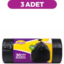1001 Güçlü Siyah Çöp Torbası Küçük Boy 30'lu 40 x 50 cm Üç Paket