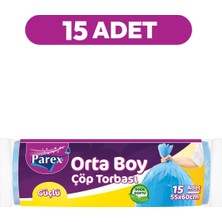 1001 Güçlü Çöp Torbası Orta Boy 15'li 55 x 60 cm 15 Paket