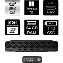 1001 Elitedesk 8 Mini G1I Aı Intel Core Ultra 5 225 64GB 1tb SSD W11P Mini Masaüstü Bilgisayar
