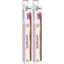 1001 The Humble Co Bambu Diş Fırçası Yetişkin Medium Orta Sert Lila (2 Paketi)