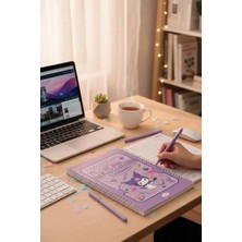 1001 Sanrio Lisanslı Kuromi Retro Koleksiyonu A4 Spiral Telli 60 Sayfa Defter