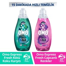 1001 Express Fresh Kötü Koku Karşıtı Sıvı Çamaşır Deterjanı, 2 x 1480 Ml, Beyazlar ve Renklile
