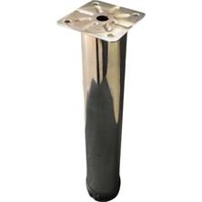 CATEKSSS Tablalı Ayarlı Metal Dolap Tezgah Baza Koltuk Kanepe Ayağı Krom Çap:42 mm 25 cm