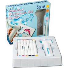 1001 Aırbrush Kıt 12 Keçeli Kalem Ile Birlikte