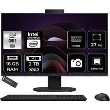 1001 V470 Intel Core 5 210H 16GB 2tb SSD 27" Fhd 100Hz Fdos All In One Bilgisayar & Per4 USB Bellek 53836