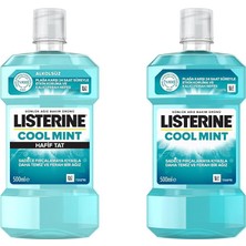 1001 Breath Freshening Ağız Bakım Ürünü, Cool Mint, Hafif Tat, 500ML ve Listerine Cool Mint Ağız