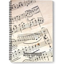 1001 A4 Nota Defteri 80 Sayfa Spiral Çizgisiz Müzik Defteri 21X29,7 cm Büyük Boy Nota Kitabı Müzik
