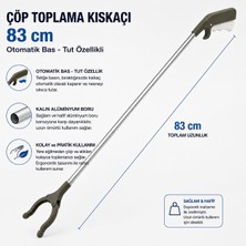 1001 Çöp Toplama Kıskaçı, 83 Cm, Alüminyum Gövde, Otomatik Bas-Tut Özellikli, Kaymaz Uçlar, Pikn