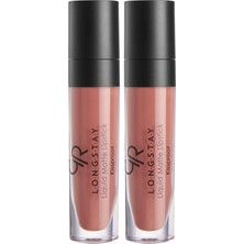 1001 Longstay Liquid Matte Lipstick No: 43 - Bulaşmayan Kalıcı Likit Mat Ruj (2 Paketi)