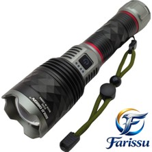 farissu Gold Orion R685 Profesyonel Şarjlı El Feneri - 3000 Metre Menzil, 6000 Lümen, 10000 Mah Pilli