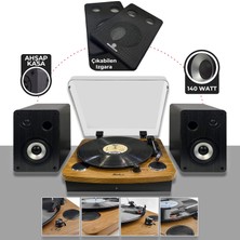 1001 MTX-256S Set Nostaljik Pikap Plak Çalar ve Hoparlör Ses Sistemi Seti (Bluetooth Usb)