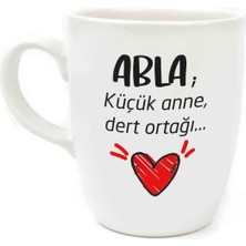 1001 Abla Krem Oval Kupa - Hediye Seramik Kupa