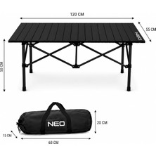 1001 Neo Trail Katlanabilir Premium Kamp Masası | Kompakt Tasarım, 120X55 4 Kişilik Masa, Taşıma Ça