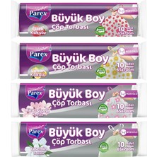 1001 Büyük Boy Büzgülü Çöp Torbası Paketi Çilek, Limon, Yasemin ve Kiraz Çiçeği Kokulu