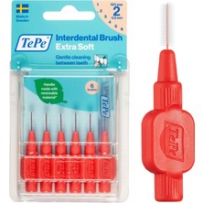 1001 Arayüz Fırçası, Ekstra Yumuşak, Kırmızı, 0.5mm/ıso 2, 6 Adet