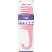 1001 Glide’n Style Pembe Duş Tarağı – Islak & Kuru Saç Açıcı, Geniş Dişli, Askılı Tarak