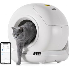 1001 CLB01 Yeni Nesil Akıllı Otomatik Kedi Tuvaleti, Ağırlık Sensörlü, Uygulama Üzerinden Uzaktan