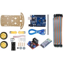 Atölye Elektronik Bluetooth Kontrollü Robot Kiti - 18650 Pil Yuvalı Tam Set (Arduino + Motor Sürücü)